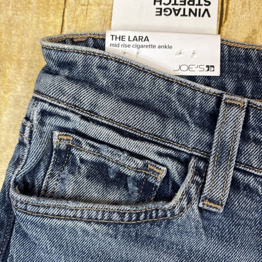 Joes Jeans the Lara Mid Rise Cigarette Ankle Raw Hem Womens Size 25 (26X27) NWT - Picture 8 of 15
